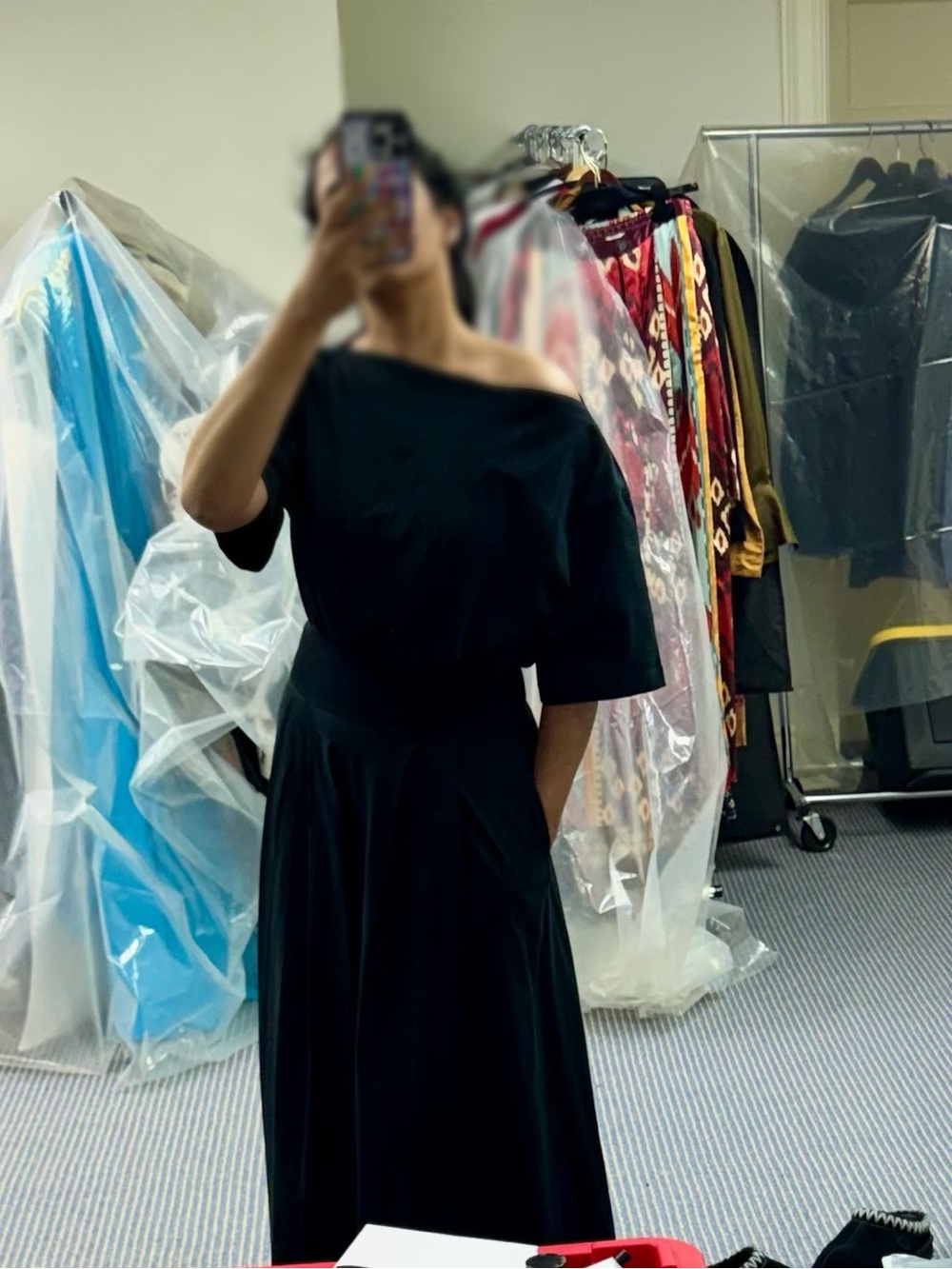 DISSH Black Off-Shoulder A-Line Women’s Dress